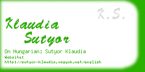 klaudia sutyor business card